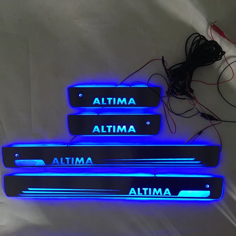 

4 шт./подходит для Altima 18-2020 потокового цвета светодиодный порог лампы дверные пороги Добро пожаловать педаль/динамическое освещение порог т...