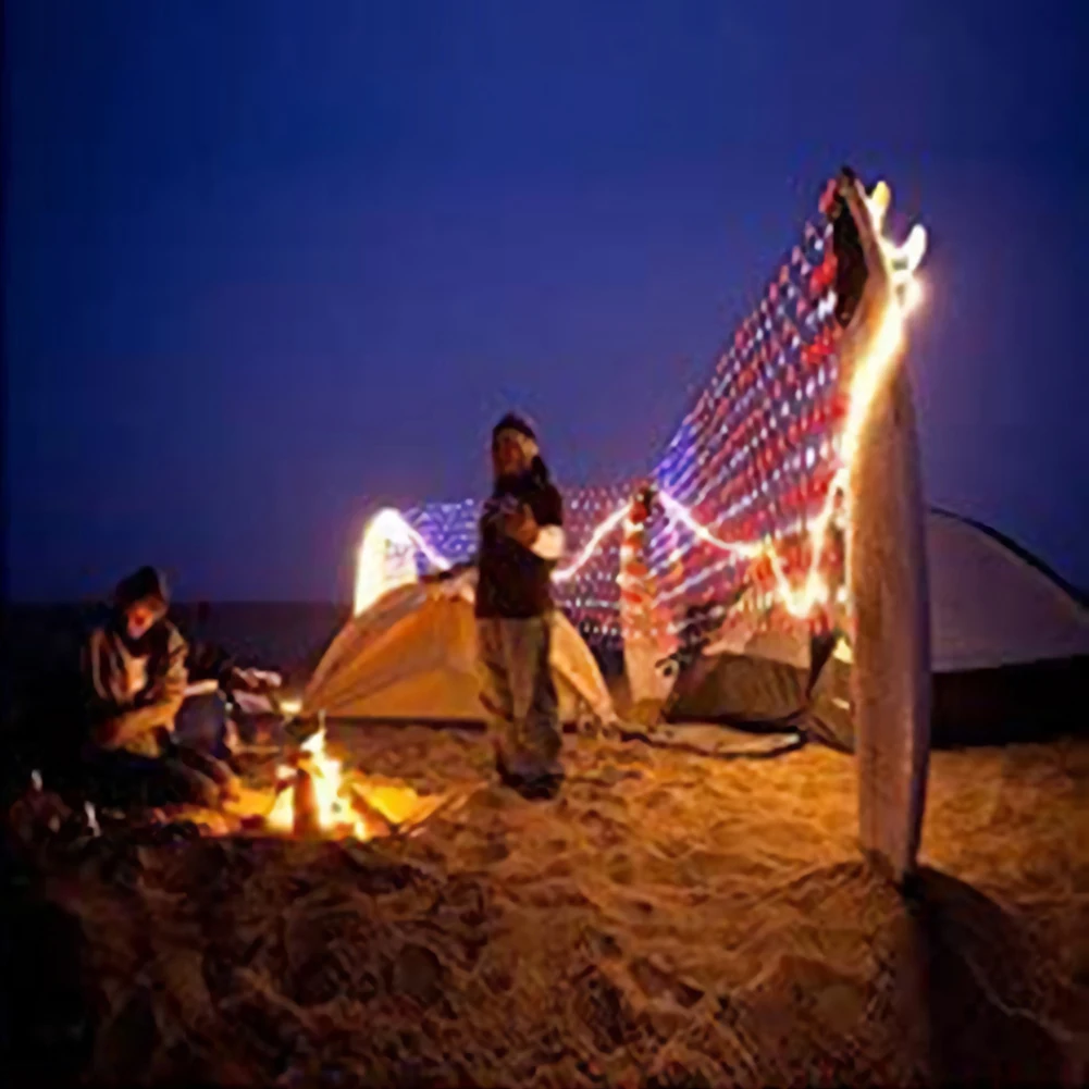 Американский флаг 390/420LED струнный светильник 8 режимов Функция таймера большой