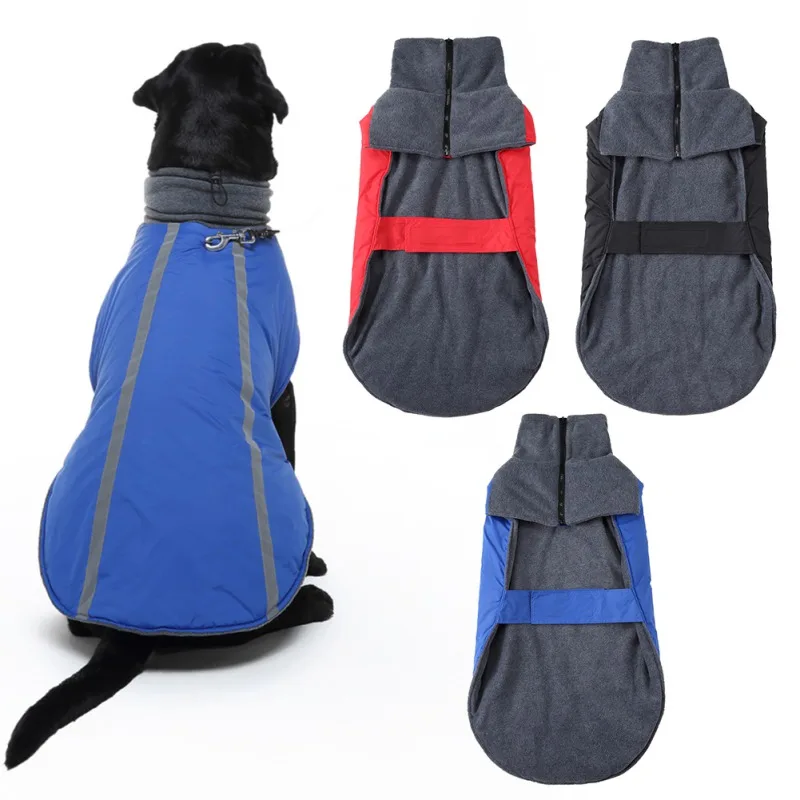 

Fleece Warm Dog Coat Jacket Winter Cold Weather Dog Outfit Apparel Reflective Dog Snowsuit for Medium Large Dogs Clothing