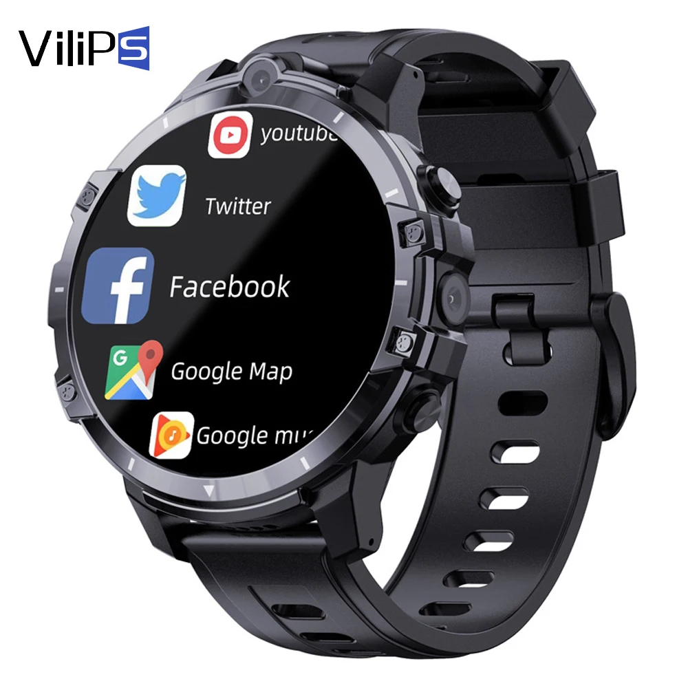 

Vilips Smart Watch phone Fitness Android 9.1 iOS Wifi 4G Smartwatch Men 1.6 Inch Camera Video GPS Call clock Heart Rate Monitor