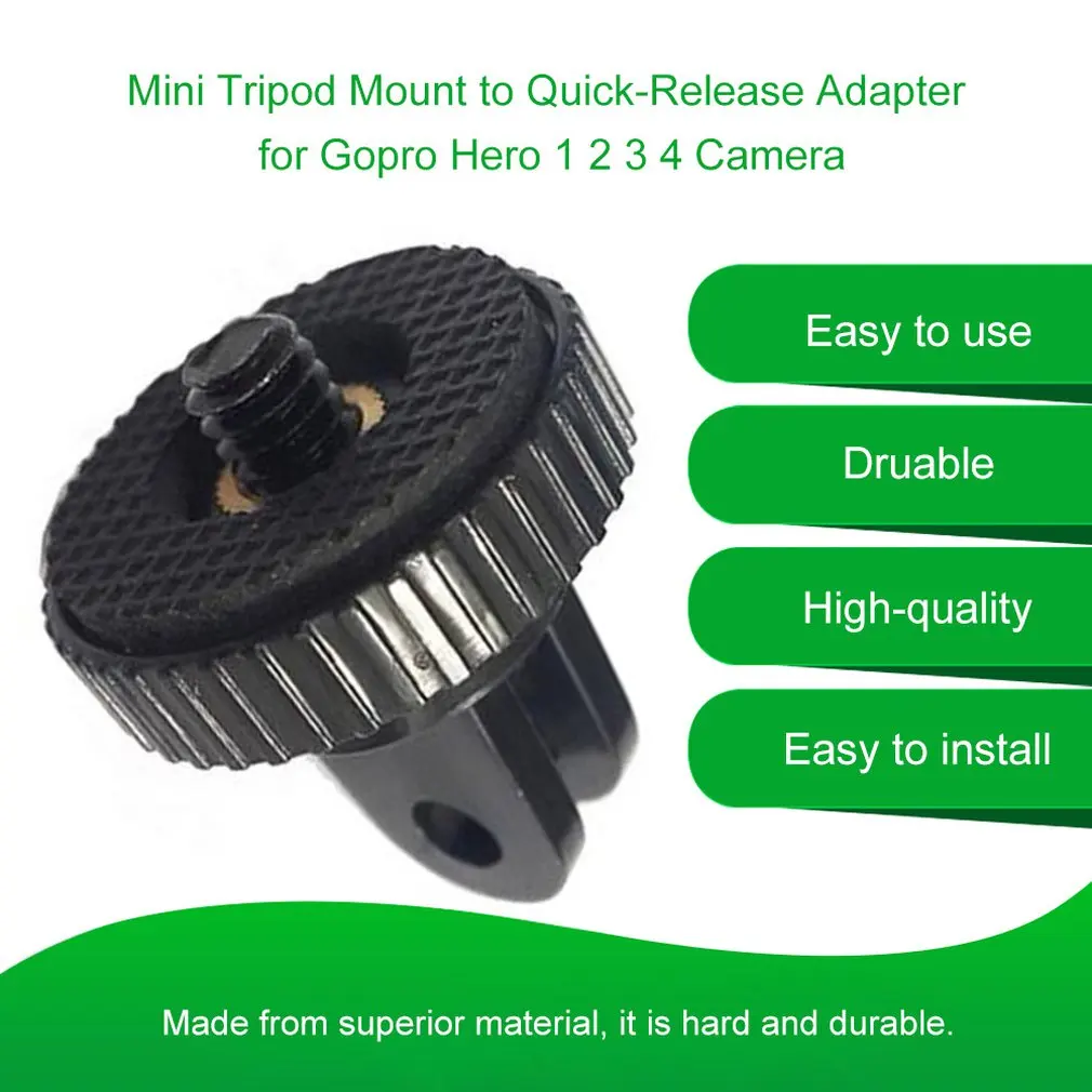 

Mini Tripod Screw Mount Converter Adapter With 1/4" Thread Monopod Accessory for Gopro Hero 1 2 3 4 Camera Dropshipping