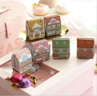 12pclot house shape mini pill case collectables mini box diy storage box iron lipstick case candy box