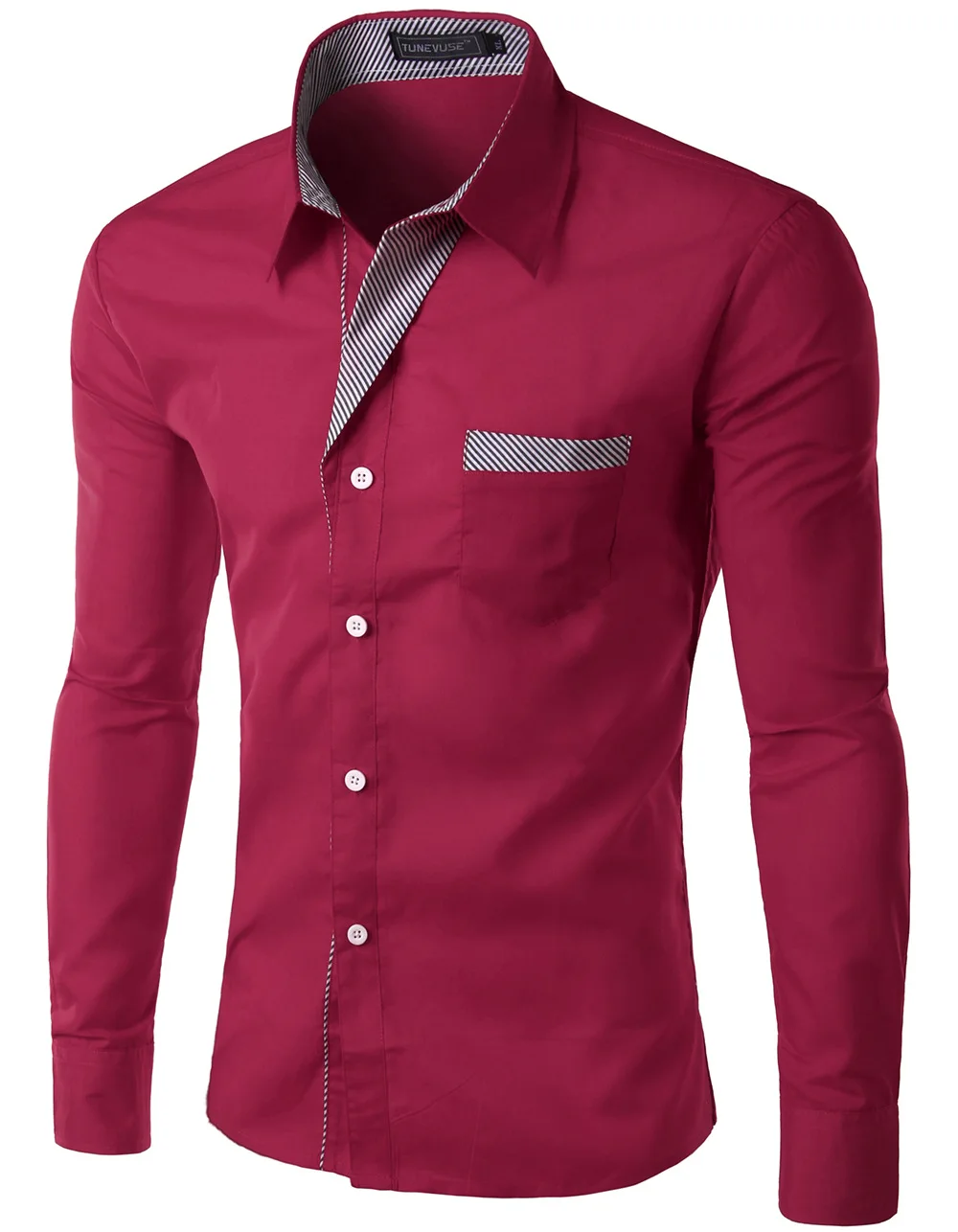 Kezera модный бренд Camisa Masculina рубашка с длинными рукавами для мужчин корейский тонкий дизайн формальная повседневная мужская рубашка Размер M-4XL - Цвет: red1