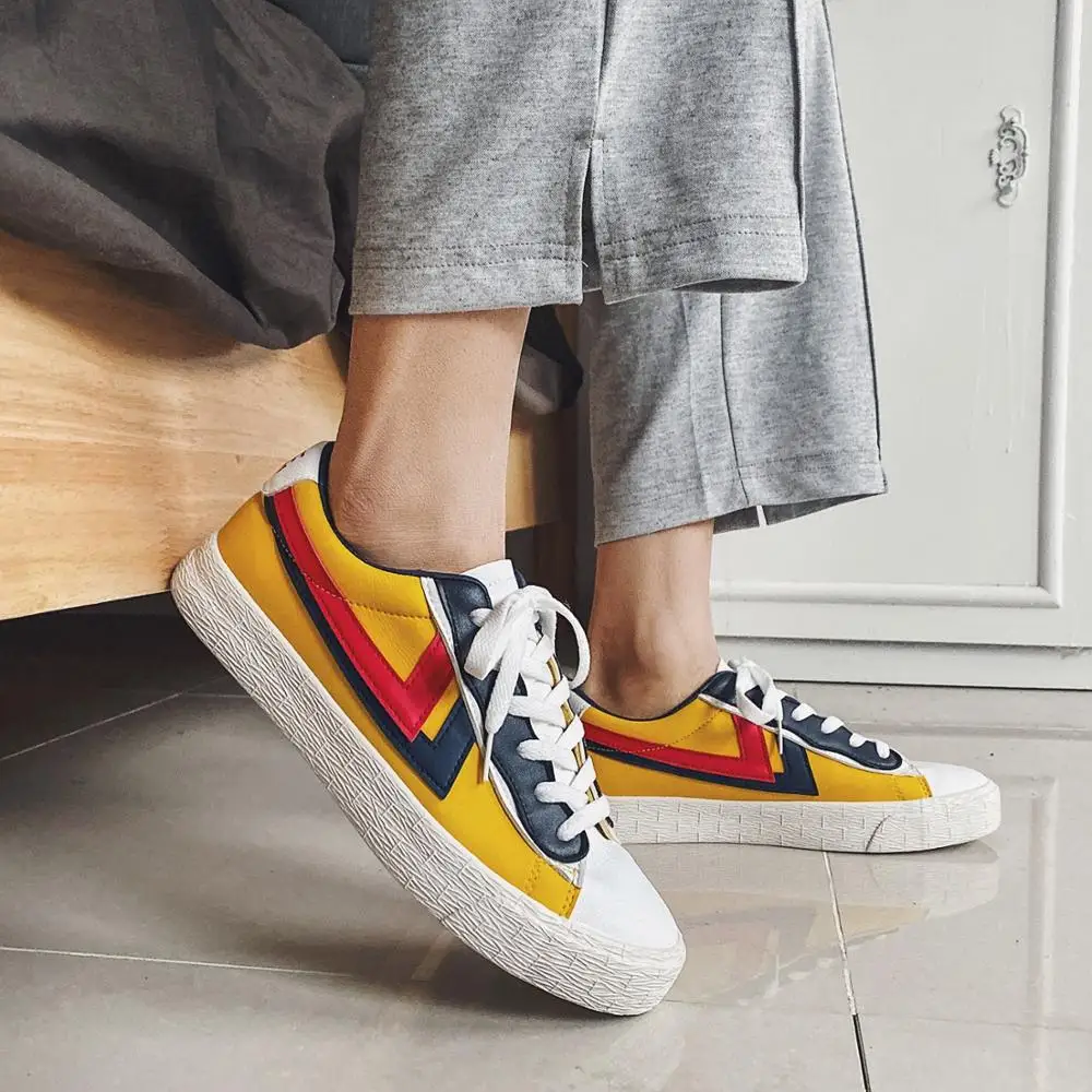 Осенняя мужская обувь Вулканизированная Обувь На Шнуровке Модная удобная