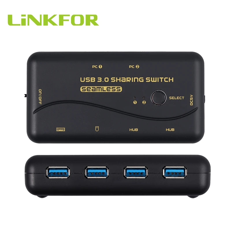 LiNKFOR Seamless USB 3.0 Sharing Switch 2 Computers Share 4 Hub Box Support Keyboard Mouse Switching for Printer | Электроника