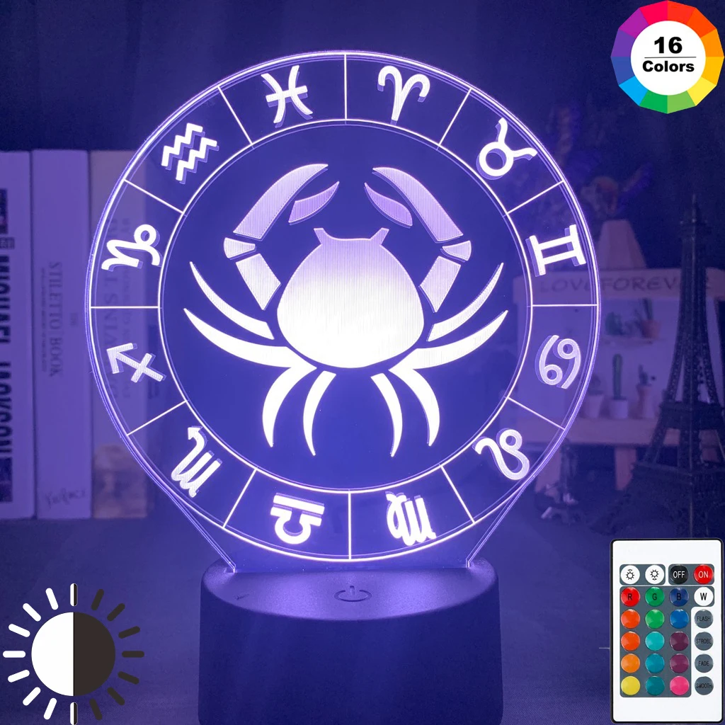 Детский Ночной светильник с раком СВЕТОДИОДНЫЙ Датчик изменения цвета ночник