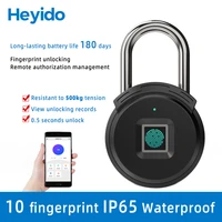 smart fingerprint keyless door lock usb rechargeable padlock zinc alloy metal portable anti theft fingerprint padlock