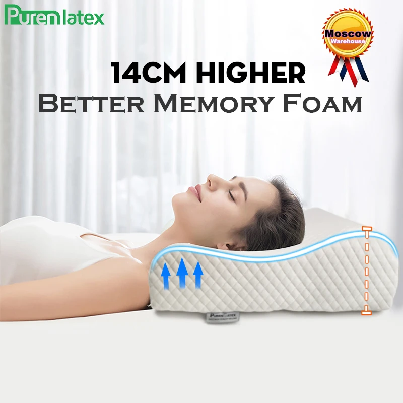 PurenLatex 14 см Ортопедическая подушка с высокой памятью для шеи шейного позвонка
