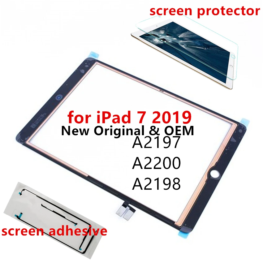 

10.2" Original Screen for iPad 7 2019 Touch Digitizer Assembly with adhesive A2197 A2200 A2198 Replacement Parts,OEM