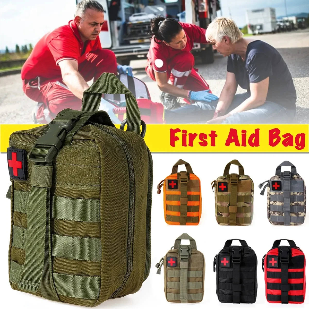 

Тактический набор первой помощи, поясная сумка, аварийная дорожная спасательная сумка для выживания, водонепроницаемая походная сумка для ...
