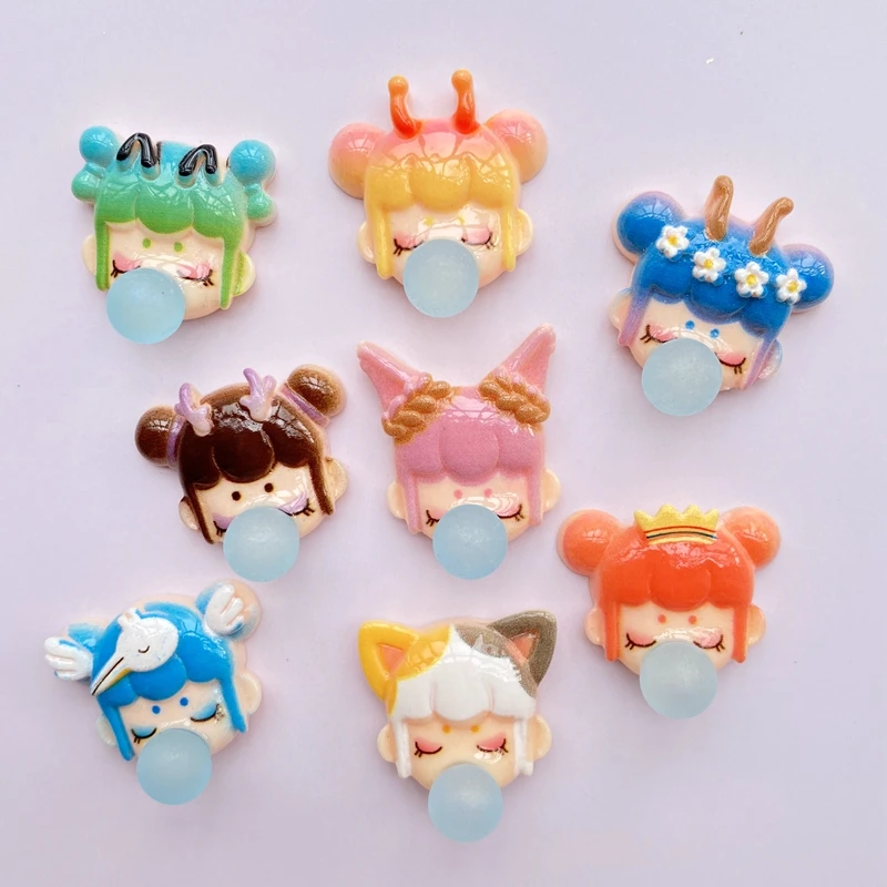 10/20 шт. Kawaii милые мини для выдувания мыльных пузырей девушка кабошон с плоской