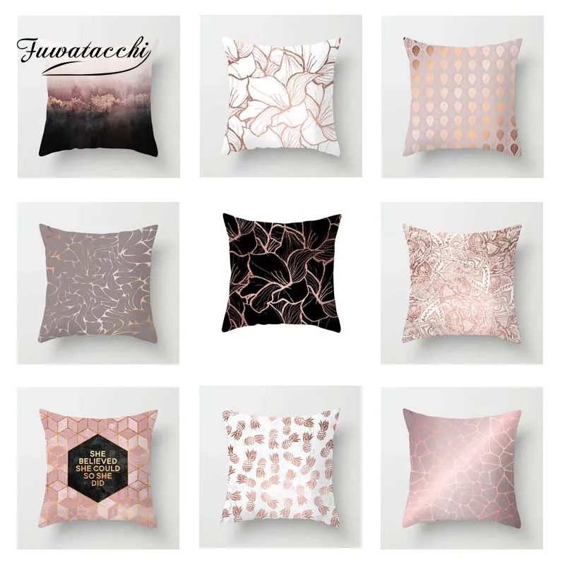 Чехол для подушки Fuwatacchi в скандинавском стиле наволочка с розовыми