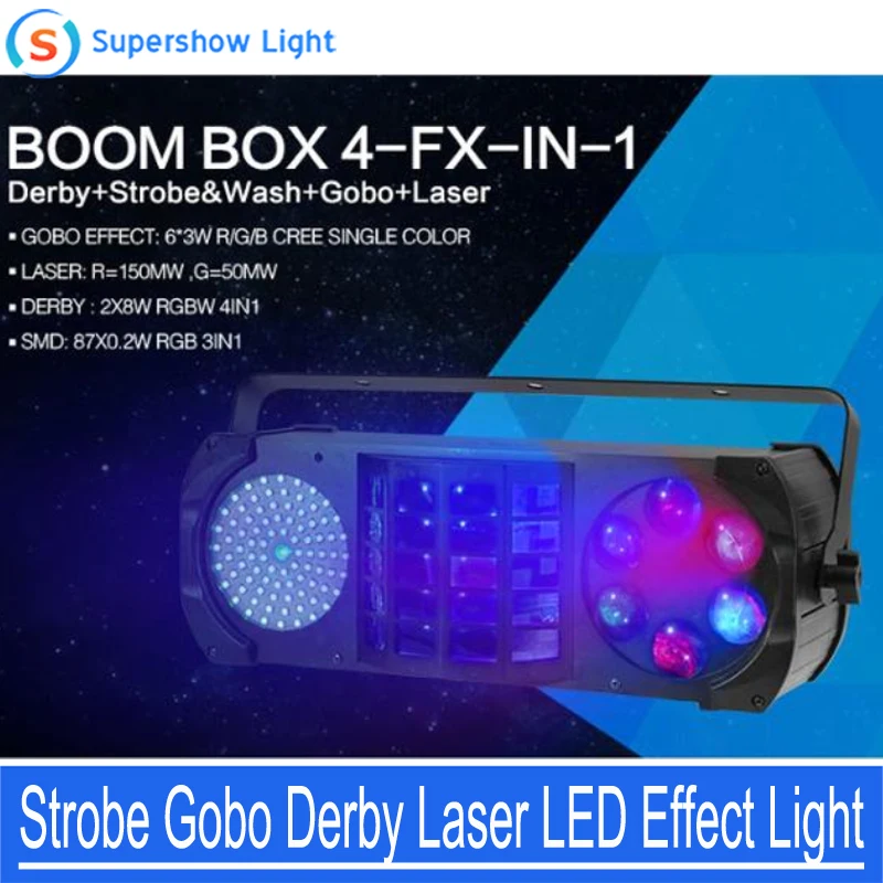 Горячая Распродажа сцсветильник свет RGBW 4 в 1 SMD Derby Gobo Strobe Effect in светильник DJ Laser