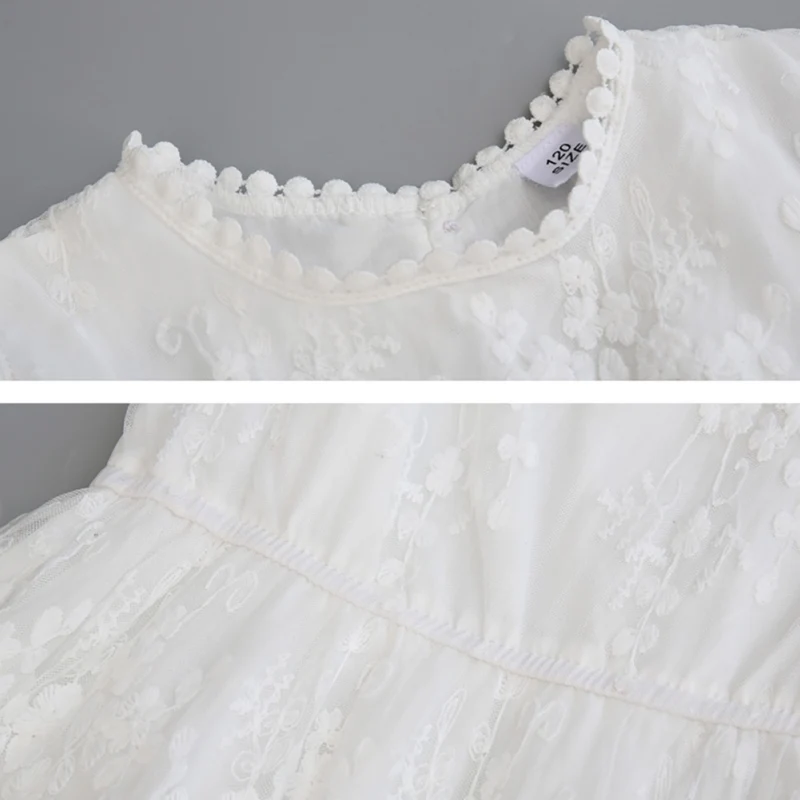 Летние платья для девочек кружевные Детские принцессы длинные сетчатые чисто