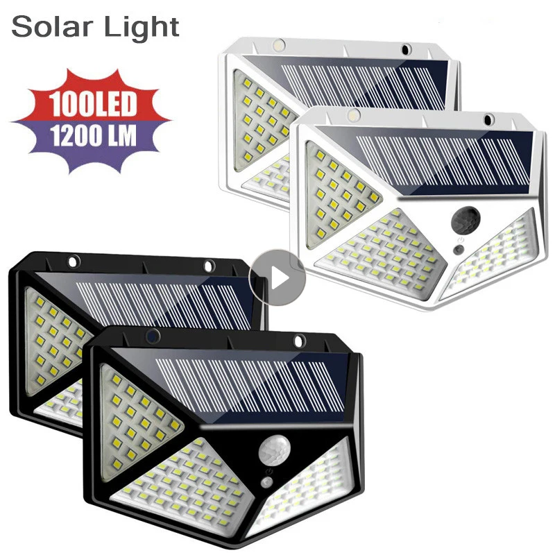 

Outdoor Solar Light 100 LED PIR Motion Sensor Solar Powered Street Lamp Garden Decoration Waterproof Sunlight Wall Lamp For Yard