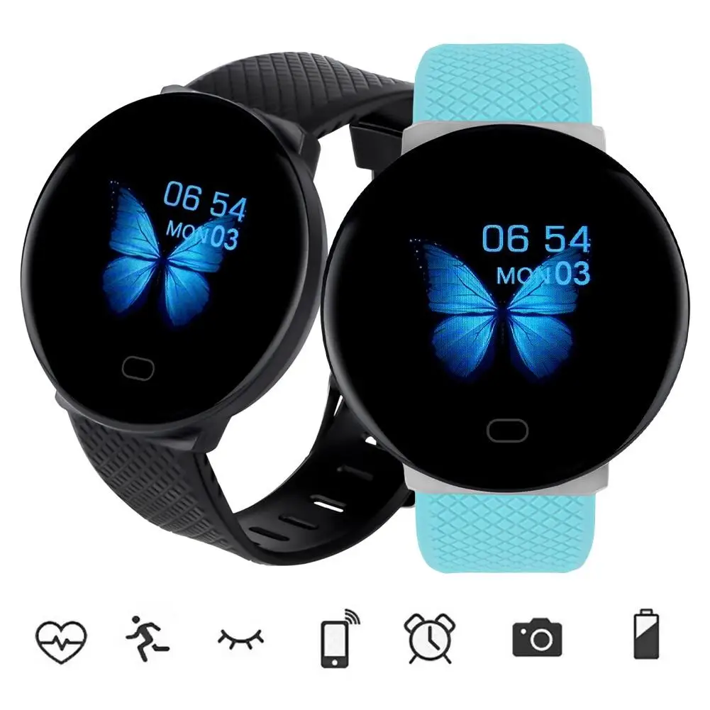 

D19 IP67 Waterproof Bluetooth Heart Rate Monitoring Sports Smart Watch Bracelet тонкие смарт часы Realme WomenDigital