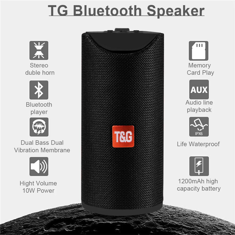 TG брендовая 3D стерео звуковая коробка портативная беспроводная Bluetooth-колонка