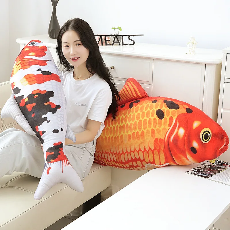 Большая игрушка Cyprinus Carpio Fish Koi карп плюшевая реалистичное Мягкое Животное водные