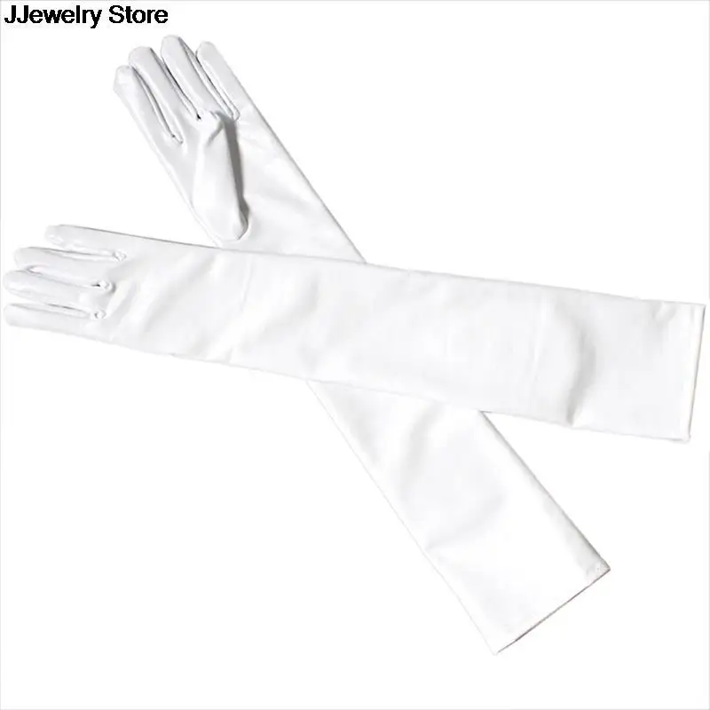 1Pair Sexy Faux Leather Shiny Long Latex Glove Punk Gloves Hip-pop Jazz Outfit Mittens Culb Wear Cosplay Costumes Accessory - купить по