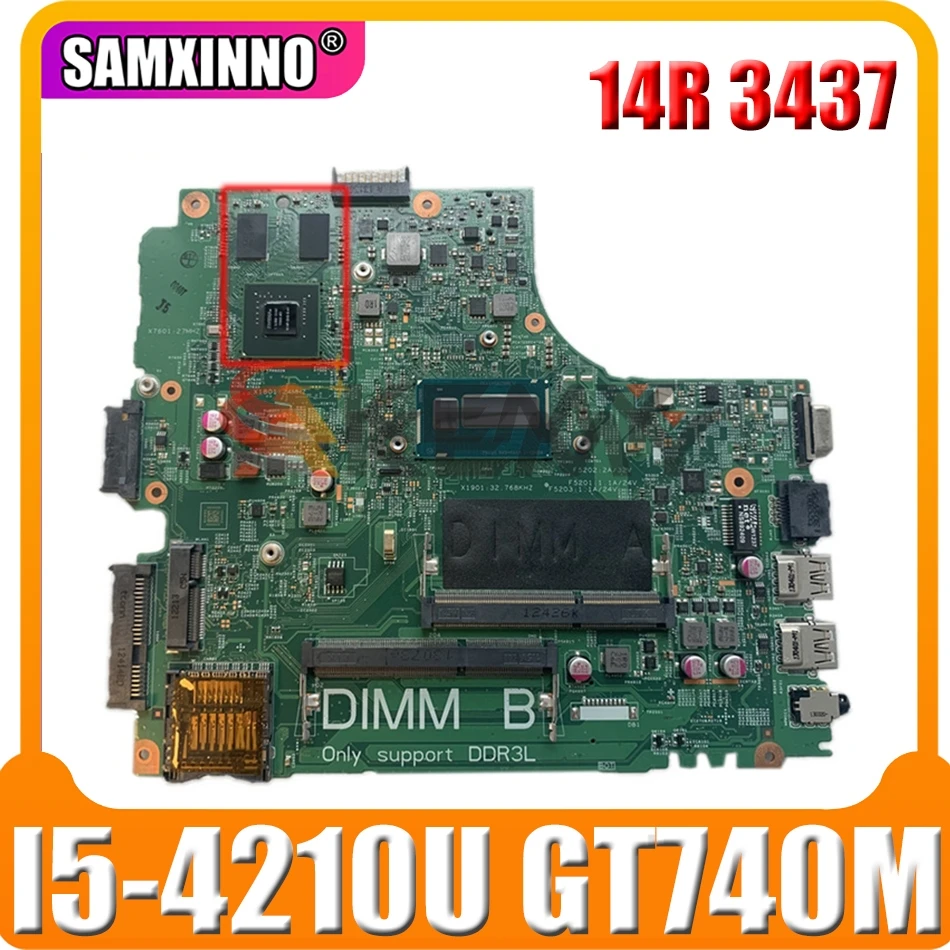 

Original Laptop motherboard FOr DELL Inspiron 14R 3437 5437 I5-4210U GT740M 2G N14P-GV2-S-A2 Mainboard CN-0YFVC4 0YFVC4 12314-1