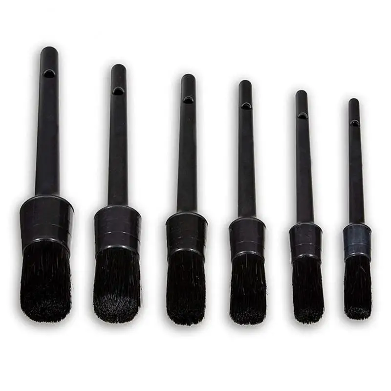 

5Pcs Car Cleaning Brushes Cleaning Natural Boar Hair Brushes Auto Detail Tools 5Pcs Wheels Dashboard Auto Accessories Car Wash