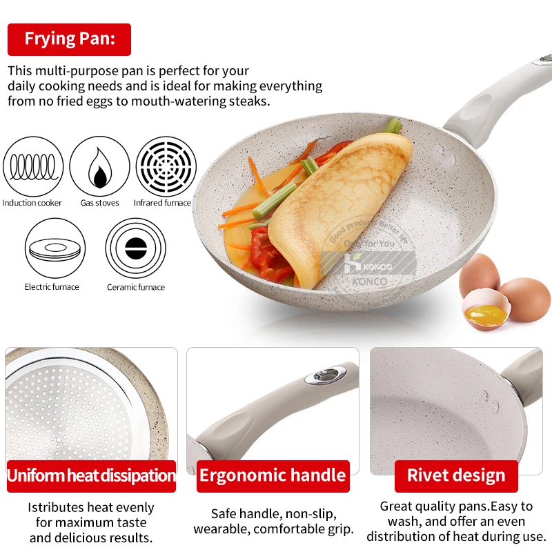 Сковорода и сковорода konco утолщенная антипригарная для жарки стейка брикет