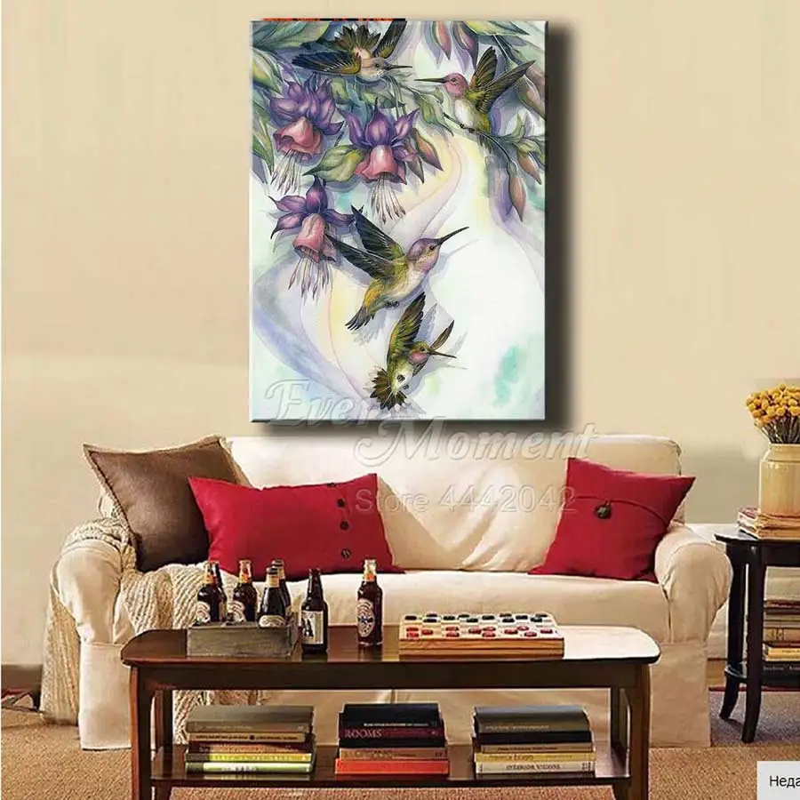 Когда нибудь момент алмазов картина птица и с цветочным узором для девочек