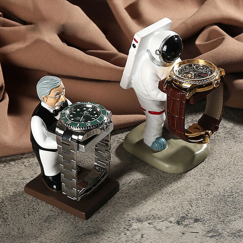

Resin Watch Stand Old Housekeeper Watch Storage Boxes Case Fashion Watch Display Case Jewelry Gift Individuality Organizer