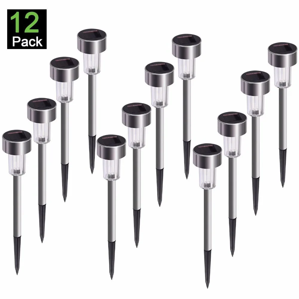 

12Pcs Solar Garden Lights LED Outdoor Solar Power Lantern Waterpoof Landscape Pathway Lamp For Yard Lawn Decoration