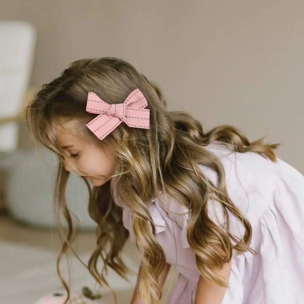 

4pcs Sweet Kids Hair bow with clips Bowknot Hairpins Baby Hair Accessories Girl Barrettes Safty Hairpins Headwear Free shipping