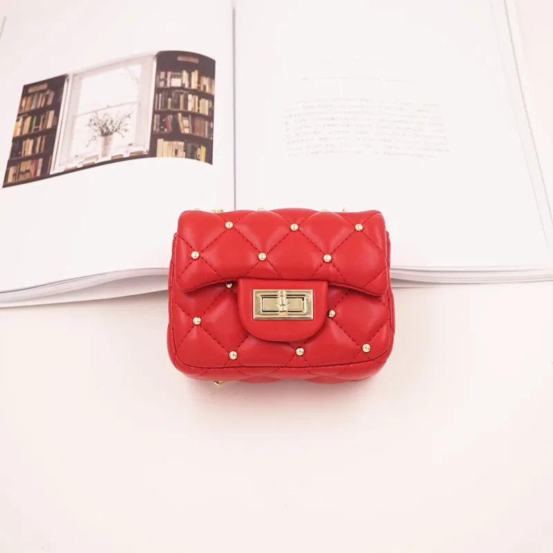 Модная сумка из искусственной кожи с заклепками для девочек маленькие