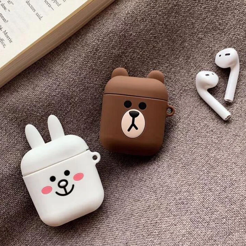 Чехол для беспроводных наушников Cartoon Wireless Bluetooth Earphone Case для Apple AirPods из силикона на чехле Airpods 2, защитный чехол роскоши.