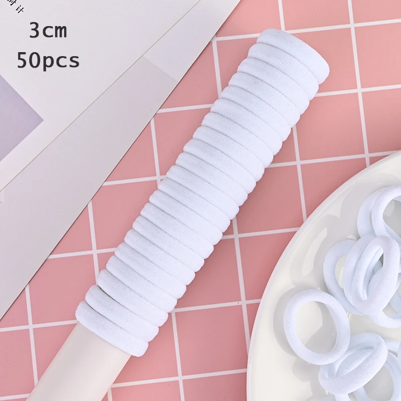 50/100pcs 2/3cm Colorful Girls Elastic Hair Bands Holder Tie Wholesale Rubber Band Kids Hair Accessories Hair Bands for Girls