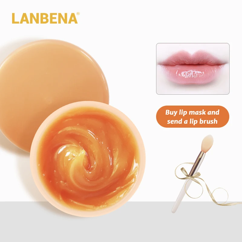 LANBENA Orange Lip Mask Plumper Vitamin C Lips Cream Balm Sleeping Anti Wrinkle Moisturizing Exfoliator Nourishing |