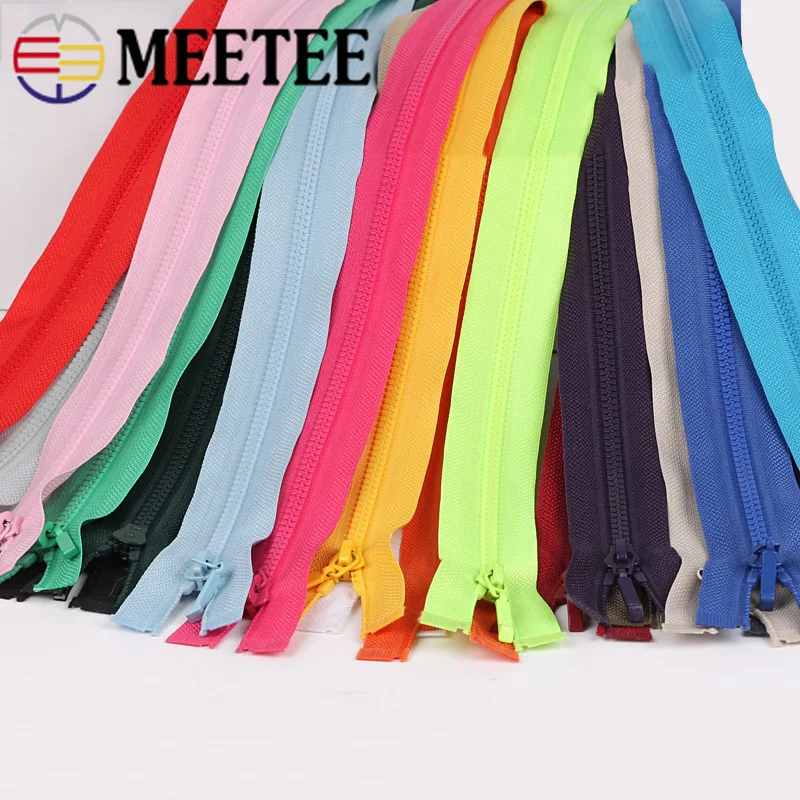 Meetee 2/5 шт 70 см Одиночная открытая застежка молния 3 # смоляная для пуховика молнии