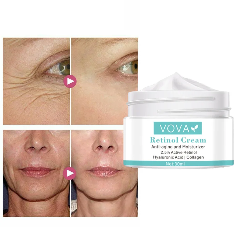 VOVA Retinol Anti Wrinkle Face Cream Collagen Hyaluronic Acid Shrink Pores Firming Improve Puffiness Moisturizing Skin Care | Красота и