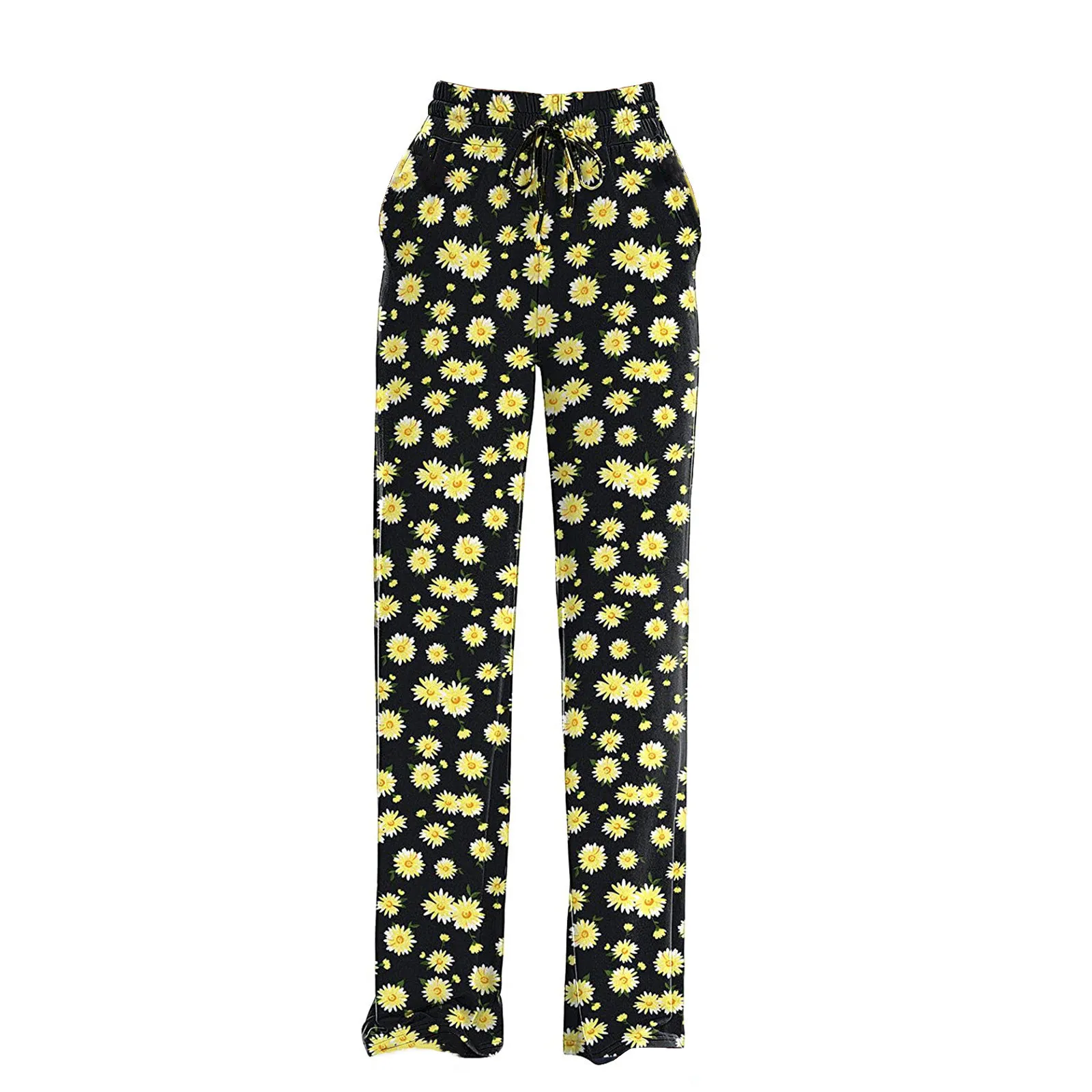 

Leggings Women's Casual Elastic Waist String Side Pocket Casual Pants High Street Sweatpants For Women Pantalones Deportivos