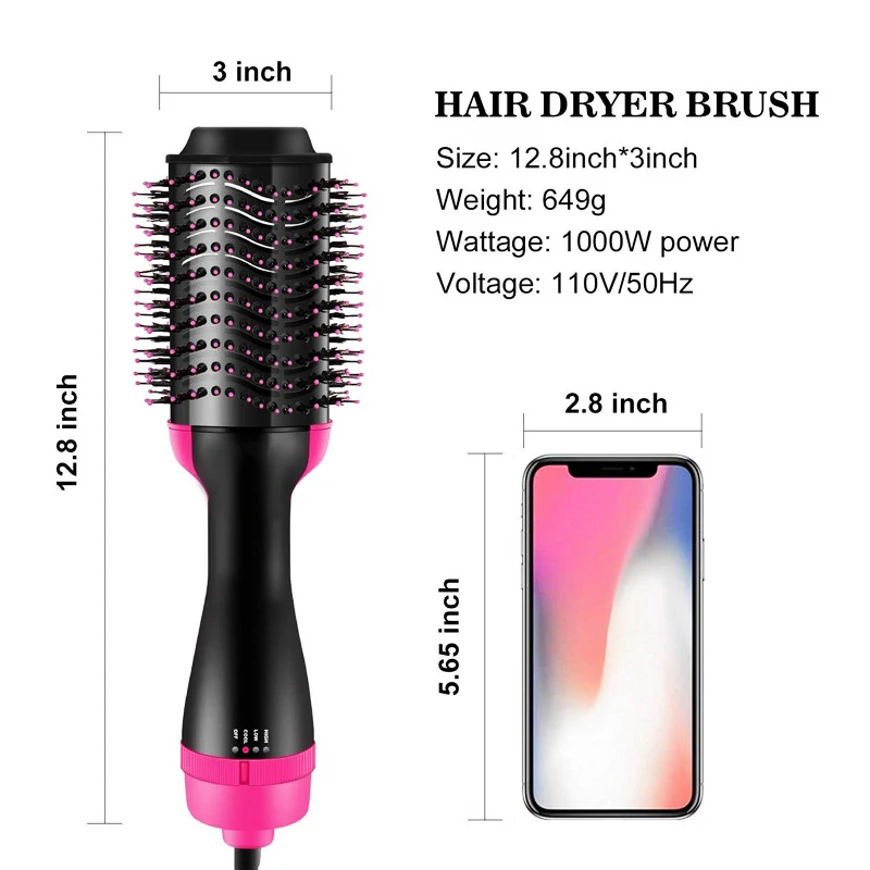 

3 in 1 Electric Hair Dryer Volumizer Brush Rotating Hot Hair Dryer Brush Curler Roller Rotate Styler Comb Hair Curling Iron Comb