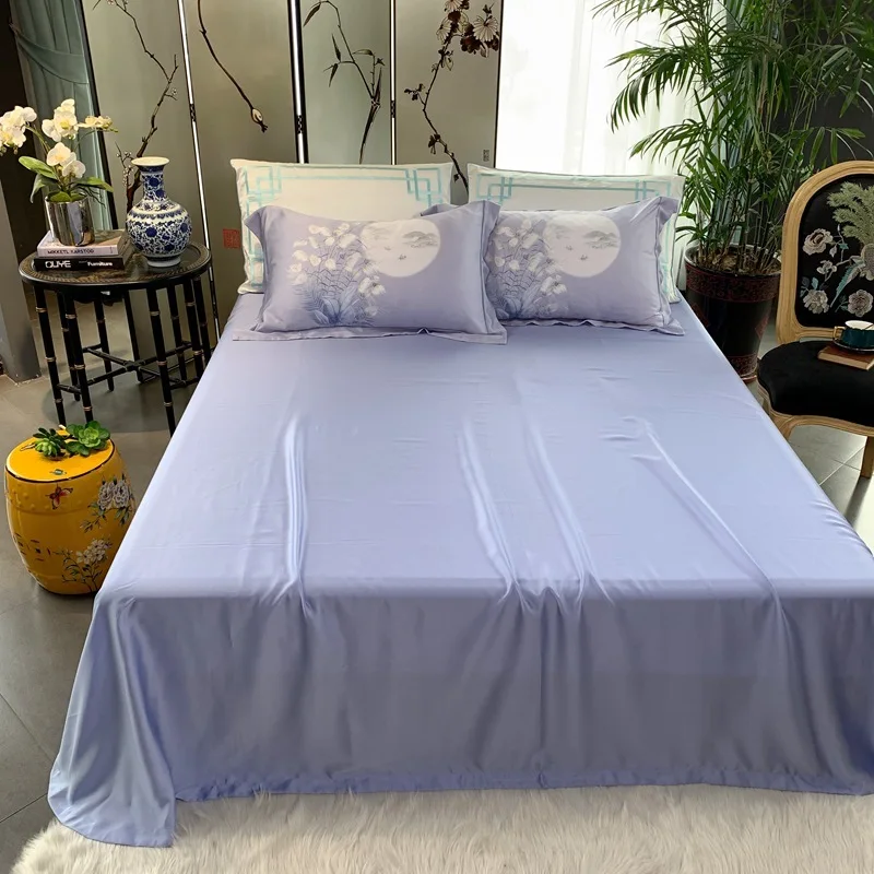 Атласное из бамбукового волокна Комплект постельного белья в китайском классическом стиле набор пододеяльников для пуховых одеял синего цвета, постельное белье большого размера