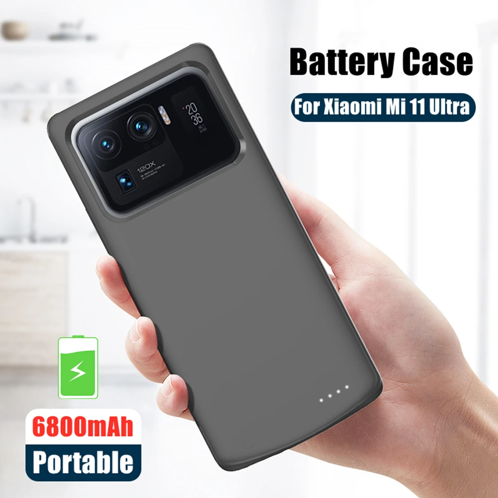 6800mAh внешний аккумулятор зарядное устройство Чехлы для Xiaomi Mi 11 Pro Power Bank зарядный