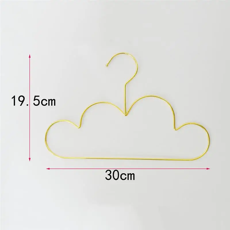 

5pcs Hangers Non Slip Metal Toddlers Clothes Hanger Golden Kids Cloud Shape Coat Hanger Clothing Storage Organizer Rack