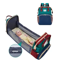 portable foldable baby crib mummy bag multifunctional large capacity oxford maternal and infant bag insulation backpack