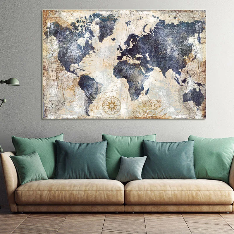 Картина на холсте Vintage World Map SELFLESSLY ART