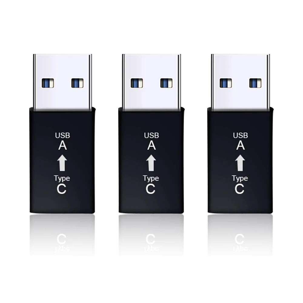 Ascromy Usb 3,0-type c usbc Otg адаптер конвертер type-c для samsung Galaxy S10 S9 Plus Xiaomi huawei One plus Usb c кабель - Цвет: 3PCS Black