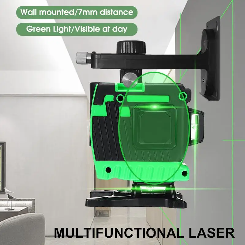 

Laser Level with Tripod 12 Lines 3D 360 Self-Leveling High Precision Powerful Horizontal And Vertical Cross Green Beam