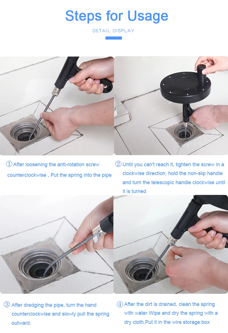 5 м/7 м сливной очиститель кабеля змеи водопроводный очиститель для раковины Ванная комната Слив для ванны туалетный очиститель труб канализационный фильтр для очистки раковины Clog