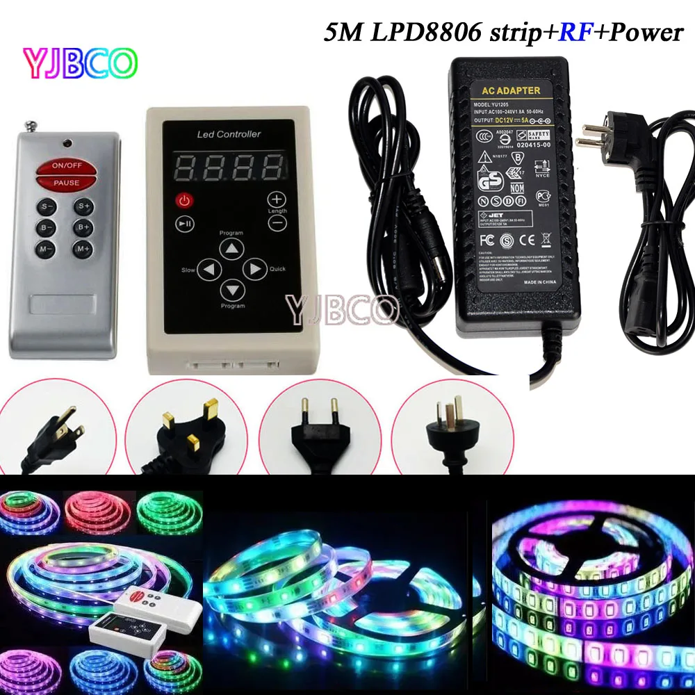 5M LPD6803 Dream color 150 светодиодный s IP30/IP65/IP67 Светодиодный 5050 RGB Car Ligh Strip t + 133 Change RF Controller