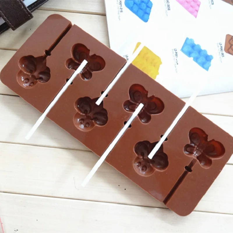 Силиконовая форма 6 ровных пчел и бабочек для леденцов пластиковые формы