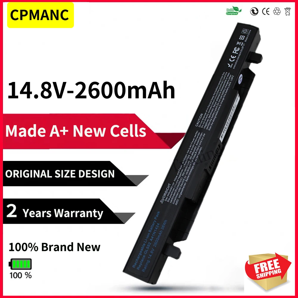 Аккумулятор HSW A41N1424 для ноутбука ASUS ROG ZX50 ZX50J ZX50JX ZX50V ZX50VW GL552 GL552J GL552JX GL552V 14,8 в 2600 мАч