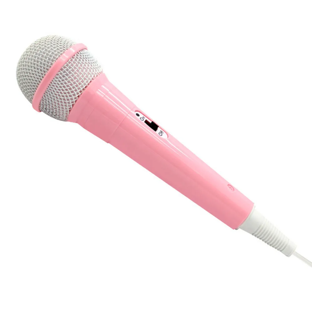 Pink Детский проводной микрофон игрушечный музыкальный инструмент Караоке Пение ребенок Забавный Подарок Музыка микрофонные игрушки - Цвет: Pink